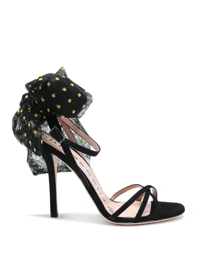 Philosophy Di Lorenzo Serafini Strapy Mesh Bow Sandals In Black