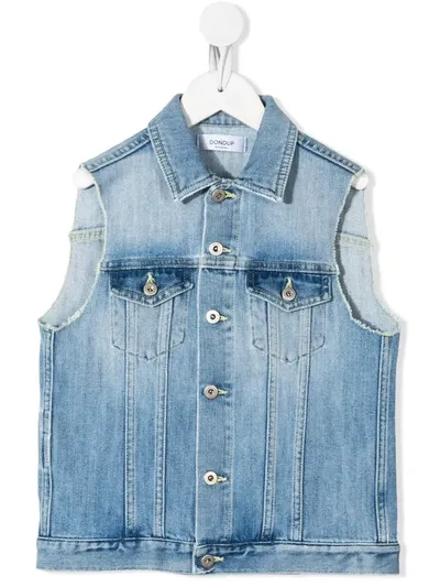 Dondup Kids' Denim Vest In Blue