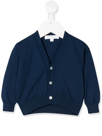 Mariella Ferrari Babies' V-neck Cardigan In Blue