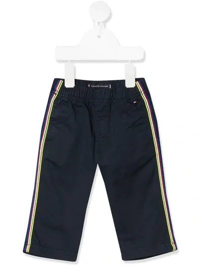 Tommy Hilfiger Junior Babies' Embroidered Stripe Trousers In Blue