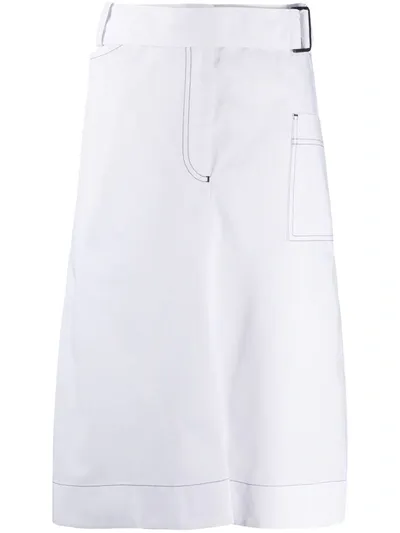 Eudon Choi Split Pencil Skirt In White