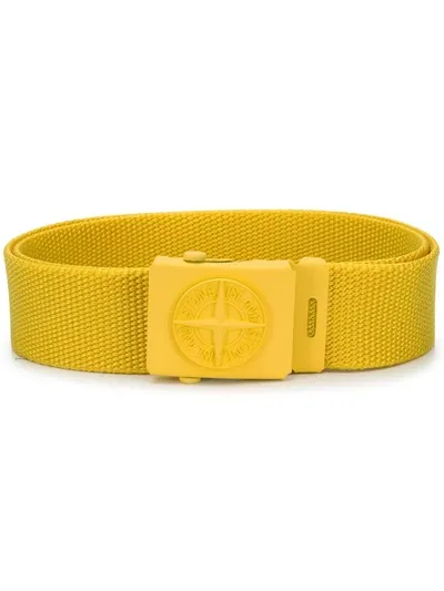 Stone Island Junior Babies' Gürtel Mit Kompass-logo In Yellow