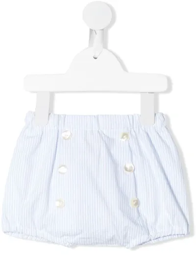 Mariella Ferrari Babies' Striped Double-button Shorts In Blue