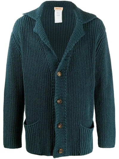 Pre-owned Romeo Gigli 1997 Chunky Knit Cardigan In Blue