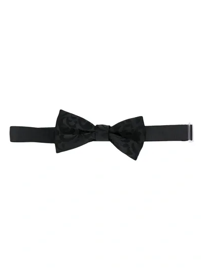 Paolo Pecora Teen Brocade Print Bow Tie In Black