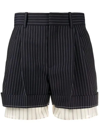 Chloé Pinstripe Print Shorts In Blue