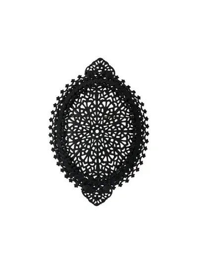 Pre-owned Gianfranco Ferre 2000s Filigree Brooch In Black