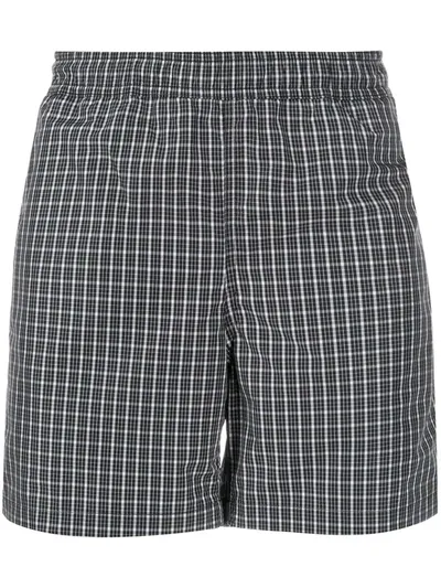 Raf Simons Check Print Swim Shorts In Black