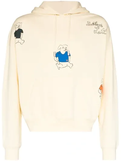 Eckhaus Latta Three Dogs Print Hoodie In Yellow