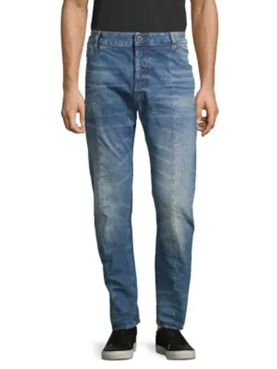 G-star Raw Low-rise Tapered Jeans In Medium Blue