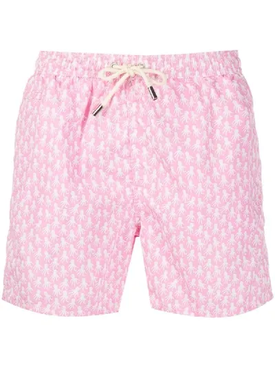 Mc2 Saint Barth Badeshorts Mit Oktopus-print In Pink