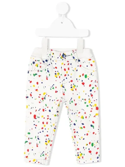 Stella Mccartney Babies' Paint Splatter Jeans In White