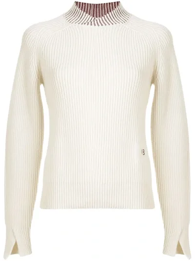 Victoria Beckham V-neck Knitted Jumper In White