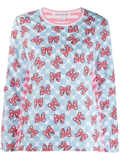 Comme Des Garcons Girl X Disney Striped Minnie Mouse Top In Blue