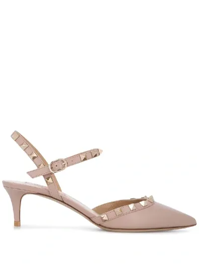 Valentino Garavani Rockstud 50mm Slingback Pumps In Pink