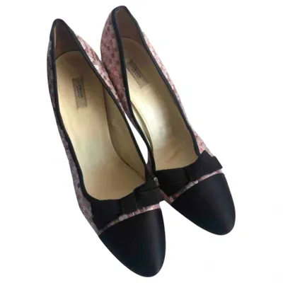 Pre-owned Prada Cloth Heels In Pink