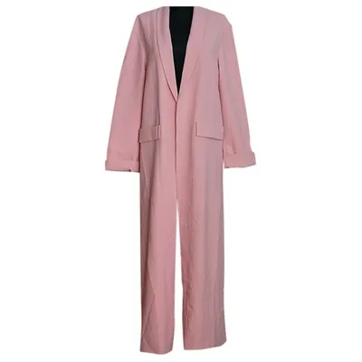 Pre-owned Alice And Olivia Trench Coat In Pink