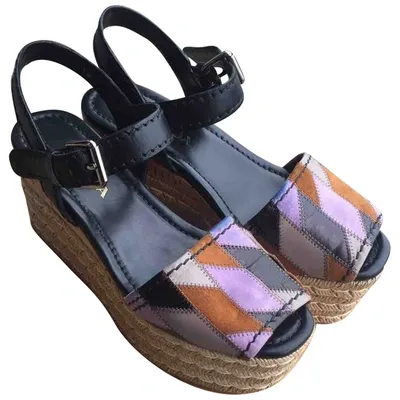 Pre-owned Prada Leather Espadrilles In Multicolour