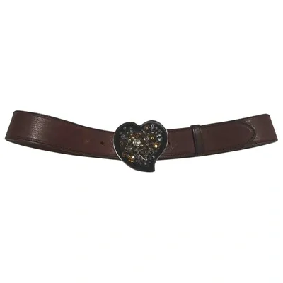 Pre-owned Prada Leather Belt In Brown