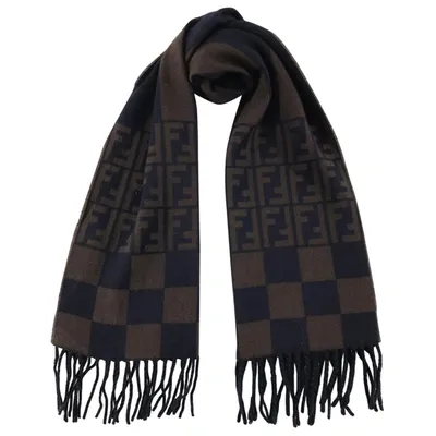 Pre-owned Fendi Wool Scarf In Brown