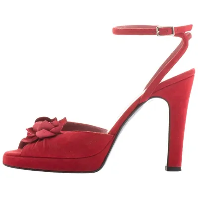 Pre-owned Sergio Rossi Leather Sandals In Red