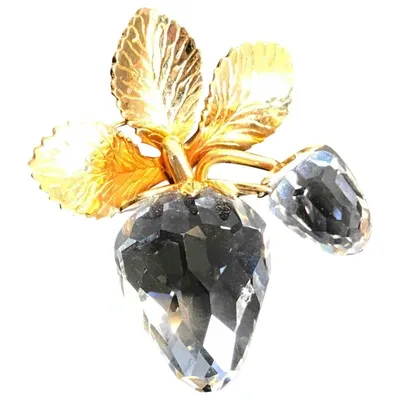 Pre-owned Swarovski Crystal Pin & Brooche In Gold