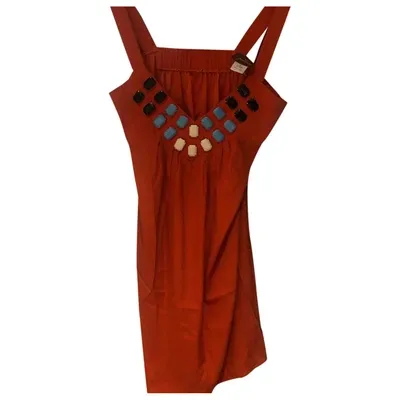 Pre-owned Charli Silk Mini Dress In Orange