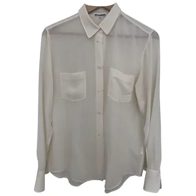 Pre-owned Jil Sander Silk Blouse In Ecru