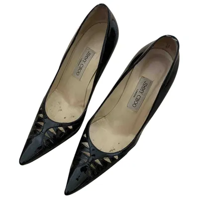 Pre-owned Jimmy Choo Patent Leather Heels In Black