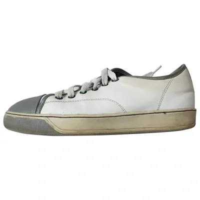 Pre-owned Lanvin Leather Low Trainers In White