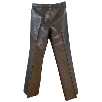 Pre-owned Valentino Silk Straight Pants In Blue