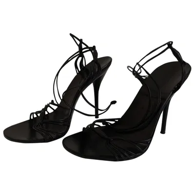 Pre-owned Casadei Leather Sandals In Black