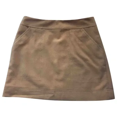 Pre-owned Escada Wool Mini Skirt In Camel