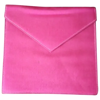 Pre-owned Versace Silk Clutch Bag In Pink