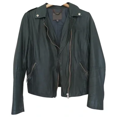 Pre-owned Muubaa Leather Jacket In Green