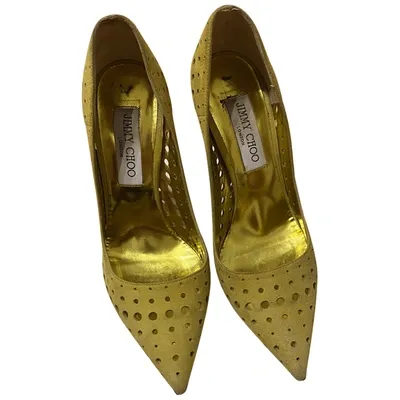 Pre-owned Jimmy Choo Anouk Heels In Yellow