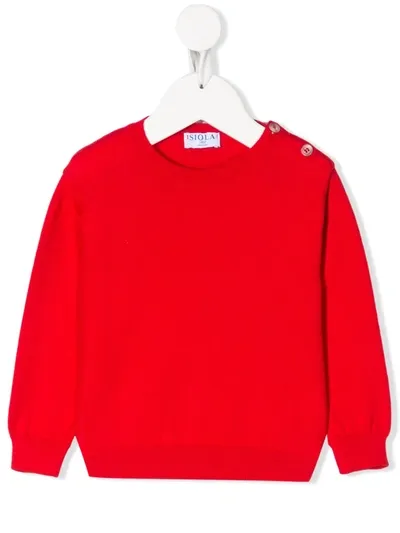 Siola Babies' Crew-neck Knit Jumper In Red