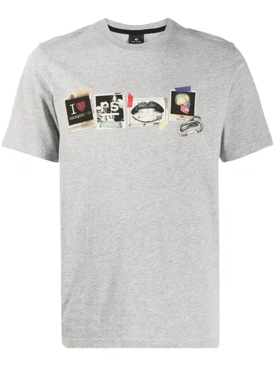 Ps By Paul Smith Contrast Print T-shirt In Grey