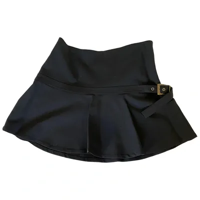 Pre-owned Patrizia Pepe Wool Mini Skirt In Black