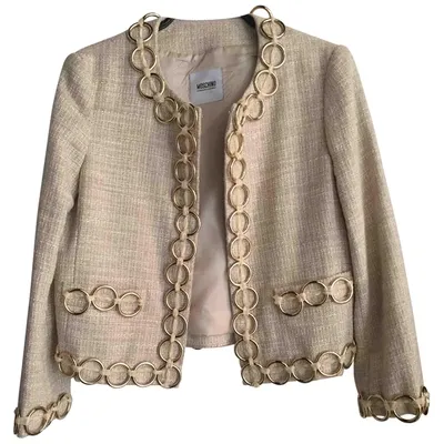 Pre-owned Moschino Short Vest In Beige