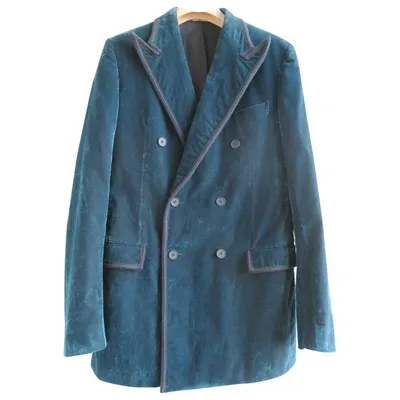 Pre-owned Bottega Veneta Velvet Coat In Blue