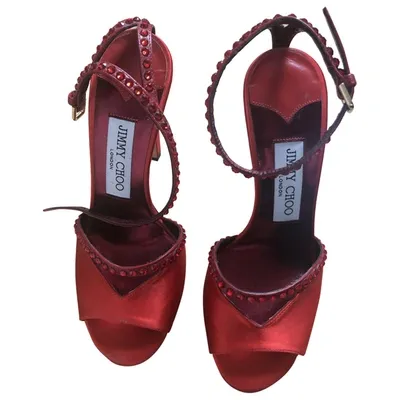 Pre-owned Jimmy Choo Leather Heels In Red