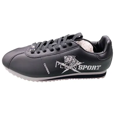 Pre-owned Philipp Plein Leather Low Trainers In Black