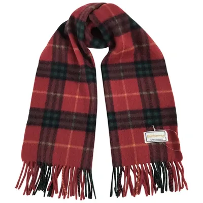 Pre-owned Burberry Cashmere Scarf In Red