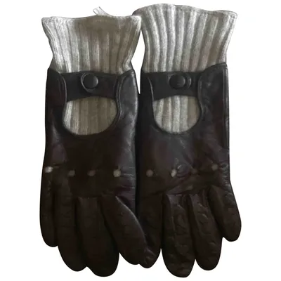 Pre-owned Malo Leather Gloves In Brown