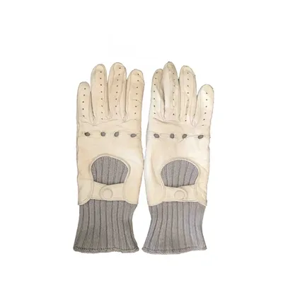 Pre-owned Malo Leather Gloves In Beige