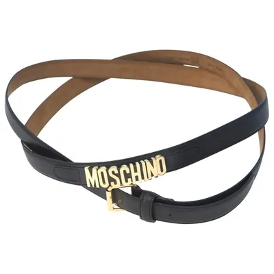 Pre-owned Moschino Leather Belt In Black