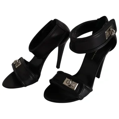 Pre-owned Balenciaga Leather Sandals In Black