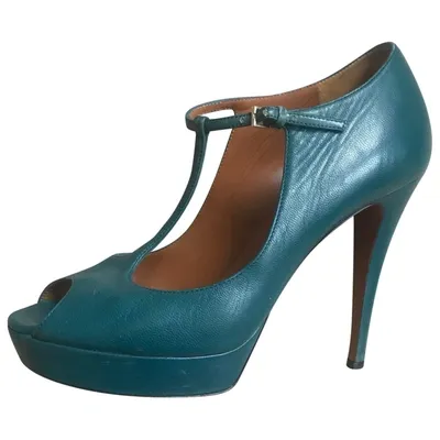 Pre-owned Gucci Leather Heels In Blue