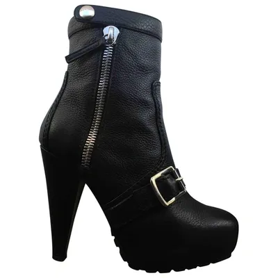 Pre-owned Proenza Schouler Leather Biker Boots In Black